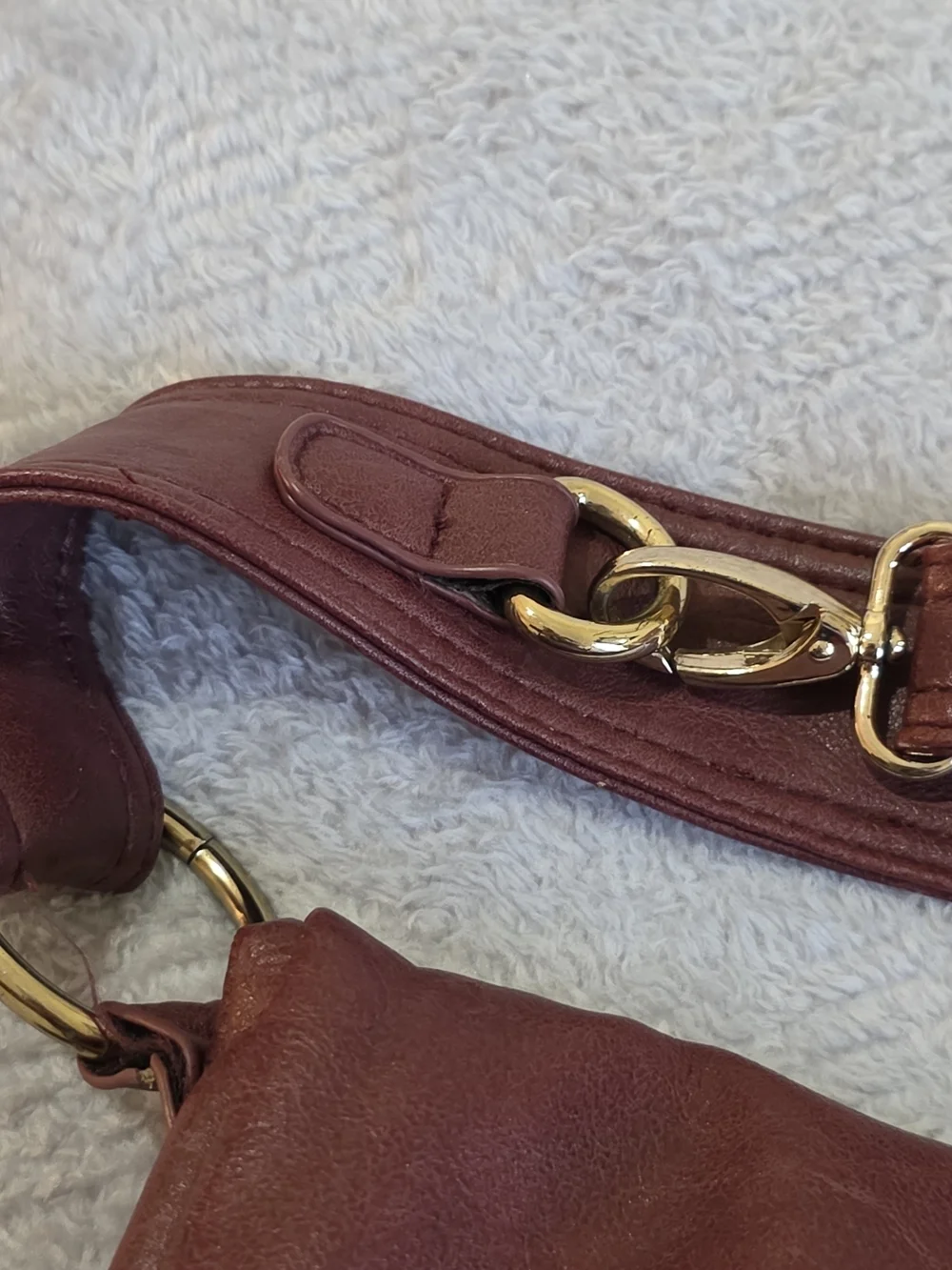 Burgundy Foldover Hobo Shoulder Bag Tassel Purse